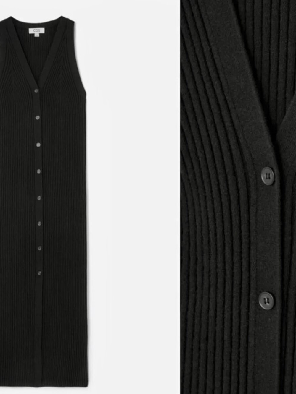Buttoned Rib-Knit Maxi Dress - XS - Picture 5 of 7